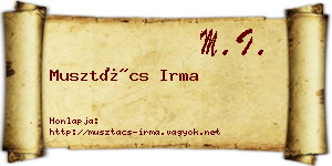 Musztács Irma névjegykártya
