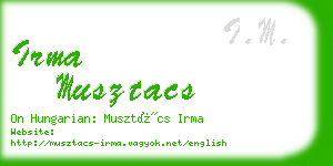 irma musztacs business card